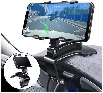 Xqday Bil telefon mount, mobiltelefon holder til bil 360 graders rotation instrumentbræt Klip Mount Bil Telefon Stand kompatibel til Iphone 11 / 12...