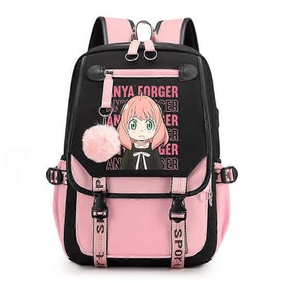Spy X Family Anya Forger Reput Anime Vedenpitävä kannettava tietokone Reppu Lasten Koululaukut Tytöt Matka Kirjalaukku Koululaukku Mochila Pink2