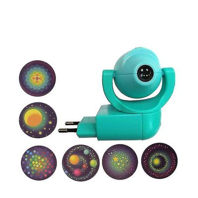 Star Moon Eläinprojektori Led Projector 6 kuvia Anturi EU Plug Night Light lapsille vauvan makuuhuoneen koristelu Syaani