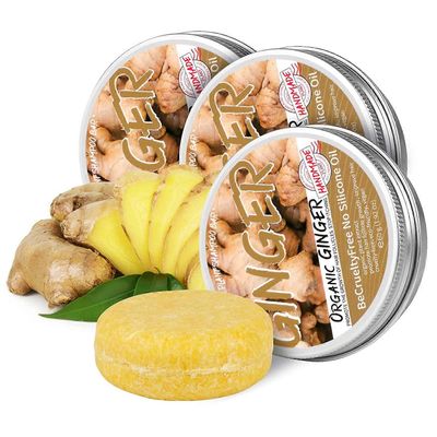 Elrachen Inkivääri hiusten uudelleenkasvun shampoopala, hiustenlähtöä estävä inkiväärishampoosaippua, luonnollinen orgaaninen inkiväärishampoopala,...