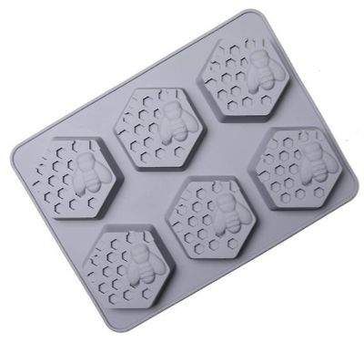 Handuo Silikone 6 Pentagonal Bee Sæbe Mold Honeycomb Cake Mold