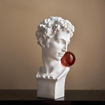 Mikasa Nordisk boligindretning Græsk Mytologi Statue, Davids Gips Skum, Bust, Gips Statue-trompet David