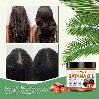 Raaka Batana Oil for Hair Growth Orgaaninen, 100% puhdas Batana Oil Hair Mask Korjaa kuivia, vaurioituneita, halkeilevia hiuksia, ehkäisee hiustenl...