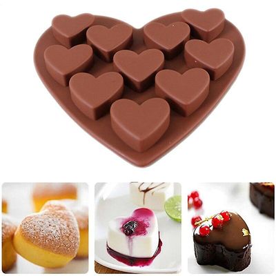 Kage Mould 6 Hulrum Love Heart Shape Fondant Cake Chokolade Bagning Mold Modellering