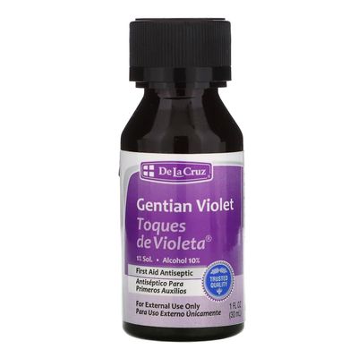 De la Cruz, gentian violetti, antiseptinen ensiapu, 1 fl oz (30 ml)