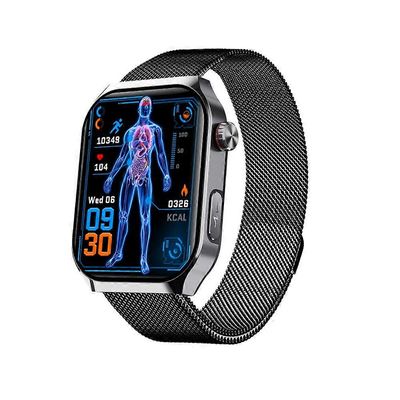 Verensokerimittari Terveys Smart Watch EKG + ppg verenpaineen mittaus IP68 vedenpitävä urheilu Smartwatch sykemittari Musta Milano