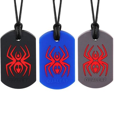 Heytea Spider Sensory Chew kaulakoru lapsille, pojille tai tytöille (3 kpl) - Purukaulakoru Hampaiden kaulakoru Teether Chew Toys - Suunnitellut ha...