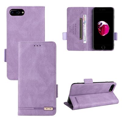 Gangxun Etui til iphone 8 Plus / 7 Plus læderetui Folio Flip med kreditkortspor Etui Coque Lilla