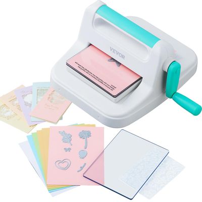 Vevor Manuell Die Cutting &; Preging Machine, Portable Cut Machines, 6 tommers for kunst og håndverk, Scrapbooking, Card Making og Crafting, hvit