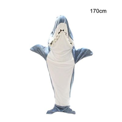 Shark Blanket hettegenser Adult - Shark Onesie Adult Wearable Teppe - Shark Teppe Super Soft Koselig Flanell hettegenser Shark sovepose 170cm