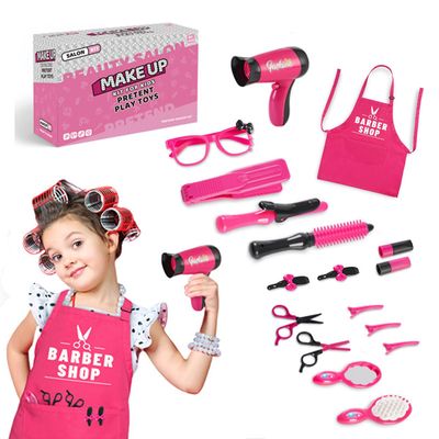 Flye Barn Play House Frisør Leker Set, Girl smykker veske Barber Store Combing Set, Gutter og jenter Pedagogiske Leker Gaver A
