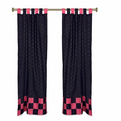 Indian Selections 2 Eklektisk Sort indiske Sari Gardiner Tab Top Curtain gardiner 36 X 24 Inches (91 X 61 Cms)