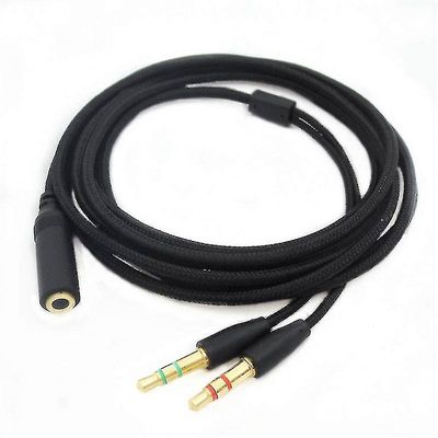 För Razer Hörlursljudkabel Hörlur Adapter Splitter Headset Mikrofon för Razer Electra /kraken Pro 7.1 V2/hamme