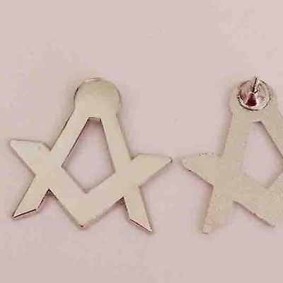 Bricks Masons Nikkelbelagt firkantet kompas frimurerisk revers pin