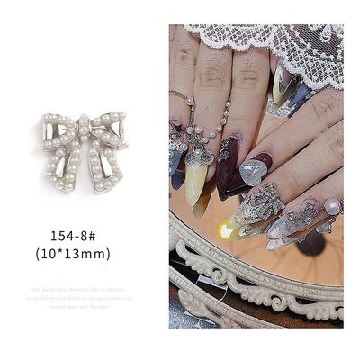 Nail Art smykker Pearl Skaldyr Søstjerner Love Pendant Ring Tide Nail Diamond 1548 sølv