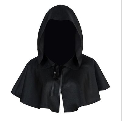 Handuo Børn Hætteklædte Kappe Halloween Cosutme Cape Cosplay sort
