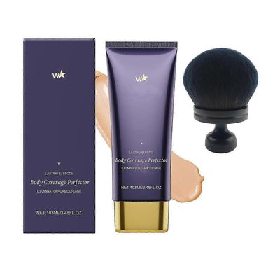 Vartalon peittävyys Perfector harjalla | Vedenpitävä ja siirtoa kestävä vartalomeikki, pitkäkestoinen tatuointivoide jaloille ja vartalolle, täysin...