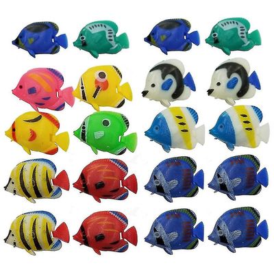 25 stk plast akvarium fisk ornamenter simulering falsk fisk