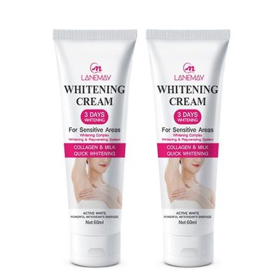 1-3stk Whitening Cream Bleking Cream for mørk hud private deler følsomt område armhulen nakke knær albue melanin lysende kroppspleie 2pcs