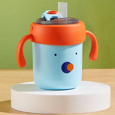 300 ml:n ruostumattomasta teräksestä valmistettu vauvan nokkamuki vaa'alla, kahvoilla ja putoamisen estävällä kannettavalla vauvamukilla (ei FDA:ta...
