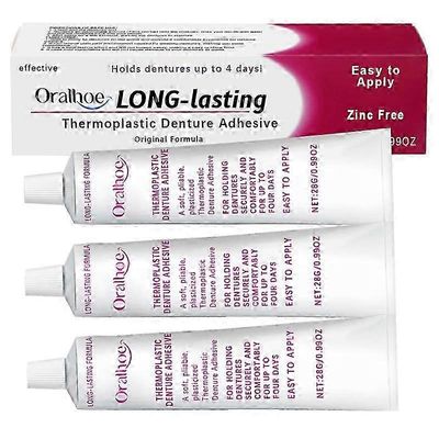 Termoplastinen hammasproteesien liima, Premium Formulas -liimaton hammasproteesien liimavoide, hammasproteesien uudelleen sovittamiseen ja kiristäm...