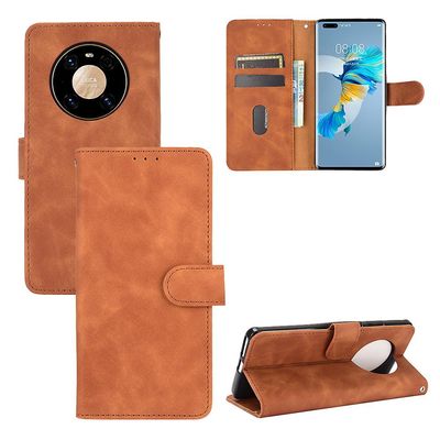 Etui til Huawei Mate 40 Pro Cover Premium læder med kortholder Flip Folio magnetisk etui Etui Coque - Sort Brown