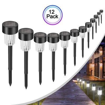 6Pcs sol haven lys udendørs solenergi lanterne vandpude landskabsdekoration belysning græsplæne sunpower lampe haven dekoration Plast krop-hvid