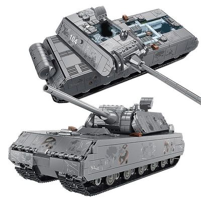 Sotilaallinen raskas säiliö Saksalainen Panzer VIII Maus Rakennuspalikat Leopard 2 WW2 Sotilas Poliisi Armeija Aseet Tiilet Lapset Lelut Lahjat C