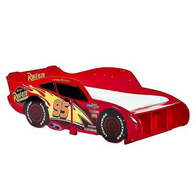 Disney Cars Saetta Mc Queen -muotoinen pinnasänky säilytystilalla Monivärinen