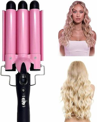 3 Triple Barrel Keramisk Hår Curler Curling Salon Styler Crimper Wave Waver Wand UK Plug 25mm