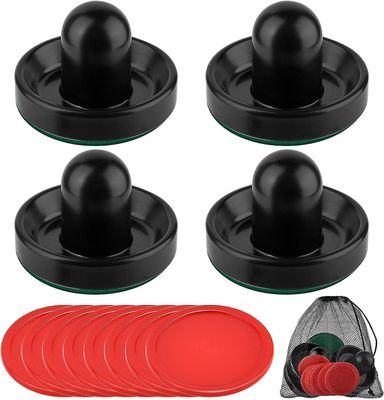 Jääkiekkopöydän lyöntivahvistin pelipöydälle (4 työntökahvaa, 8 kiekkoa) (punainen) musta