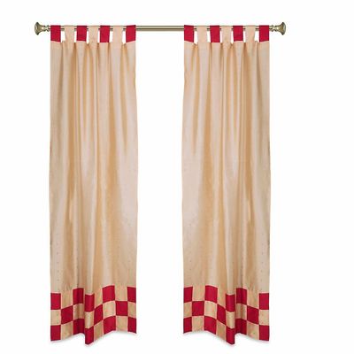 Indian Selections 2 Eklektisk Guld indiske Sari Gardiner Tab Top Curtain gardiner 36 X 24 Inches (91 X 61 Cms)