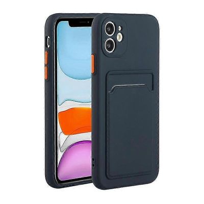 Iphone 12 -korttipaikan suunnittelu iskunkestävä Tpu-suojakotelo Tummansininen