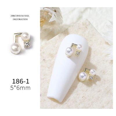 Manicure Zircon smykker søm kæde vedhæng med metal diamant 1861