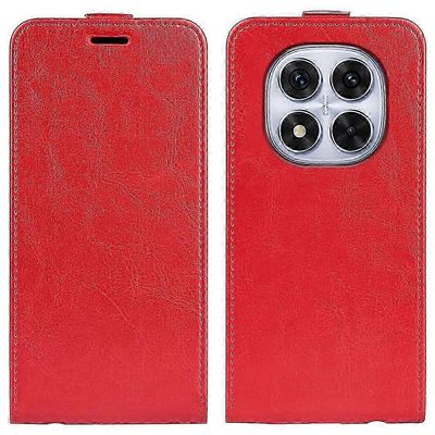 Xiaomi Redmi Note 14 Pro 5g Kotelo Korttipaikoilla Pystysuora Flip Nahkainen Puhelimen Kuori - Musta Punainen