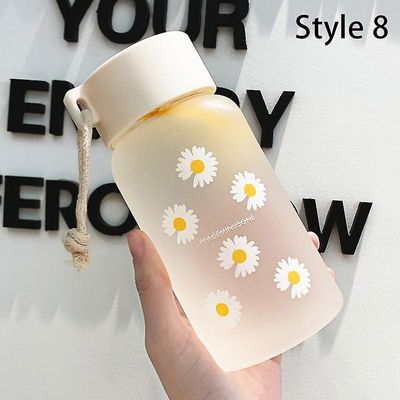 Unbrand 500ml pieni daisy läpinäkyvä muovinen vesipullo vesipullo vesipullo kannettava matka Tyyli 8 1 Pc