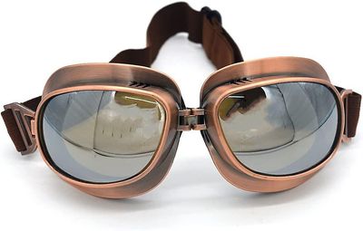 Tinor Motorsykkel briller Vintage Pilot Briller Retro Motocross Goggle Utendørs Eyewear Sports briller For Halv Hjelm