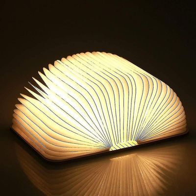 Puinen taittokirjalamppu, Magneettiset led-kirjalamput, koristevalot /yövalo, Ladattava USB-pöytävalaisin, ihanteellinen lahja naisille / vanhemmil...