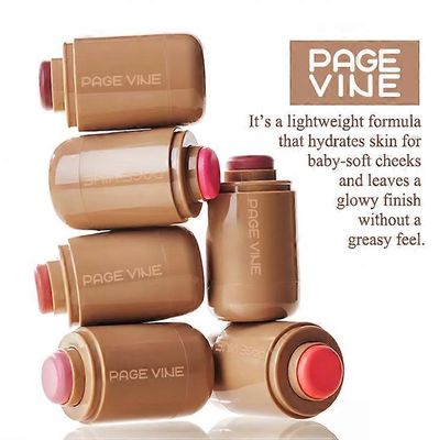 Ubiuo Pocket Blush Stick, 3-in-1 rakennettava luonnollinen mattaposkipunapuikko poskille, silmille ja huulille, kosteuttava koostumus, rasvaton, ko...