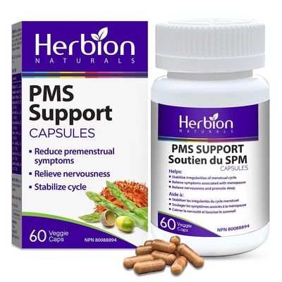 Herbion Naturals PMS -tuki vähentää premenstruaalisia oireita 60 kasviskorkkia