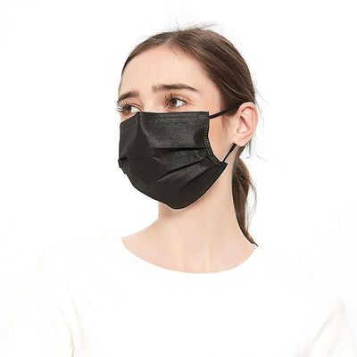 100PCS Engangsmaske Ikke medicinsk kirurgisk 3 Ply Earloop Ansigtsmasker (sort)
