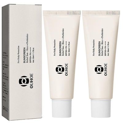 2stk Relief Sun Rice Probiotika Og Solkrem SPF50 + PA ++++ Facial Body Solkrem Olje-kontroll Forfriskende Cream