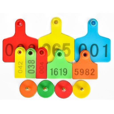 100kpl Numeroidut korvamerkit 001-100 Anti-fall tunnistettava eläin karjan korvamerkki lehmille Lammassiat