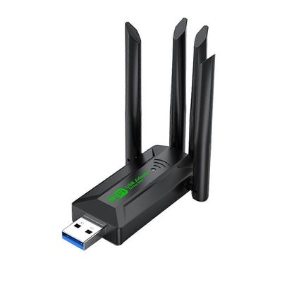 1200Mbps kaksikaistainen USB3.0 wifi-sovitin 2.4GHz 5GHz WiFi-sovitin 4 antennilla PC Mini Computer Net Musta