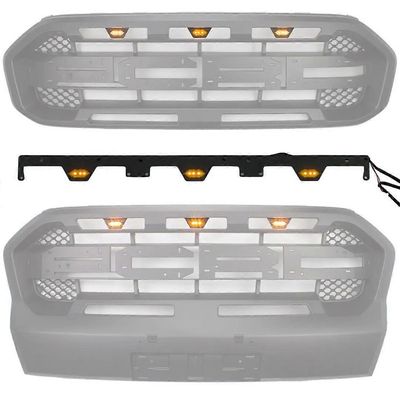 Redkid Universal Raptor Style Amber Light Kit Grill 3 keltainen LED-lamppu sopii vuosille 2019-2021 Ford Ranger jälkimarkkinoiden Raptor-säleikkö M...