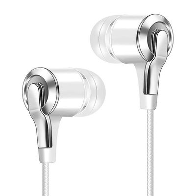 Ekstra bas drive-by-wire øretelefon In-ear direkte stik med mikrofon øretelefoner Gaming Wired Headset Hvid