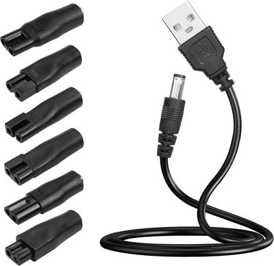 5V 6PCS, 1M USB-parranajokoneen laturi sähköleikkureille, parranajokoneille, hoitolaitteille, ilmanpuhdistimille ja muille