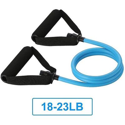 Yoga Pull Rope Elastisk Fitness Motion Motion Resistance Tube Band med håndtag Blå