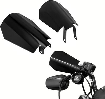 Håndbeskyttere Stor kiste skåret Håndbeskyttere Passer til Harley Touring Street Glide Road King Electra Glide Bagger Bright Black 1 par