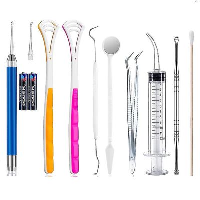 Get It Tonsil stein fjerning sett inkluderer 1 rustfritt stål mandel stein fjerning verktøyet100 lang vattpinne1 tonsil stein remover med LED-lys o...